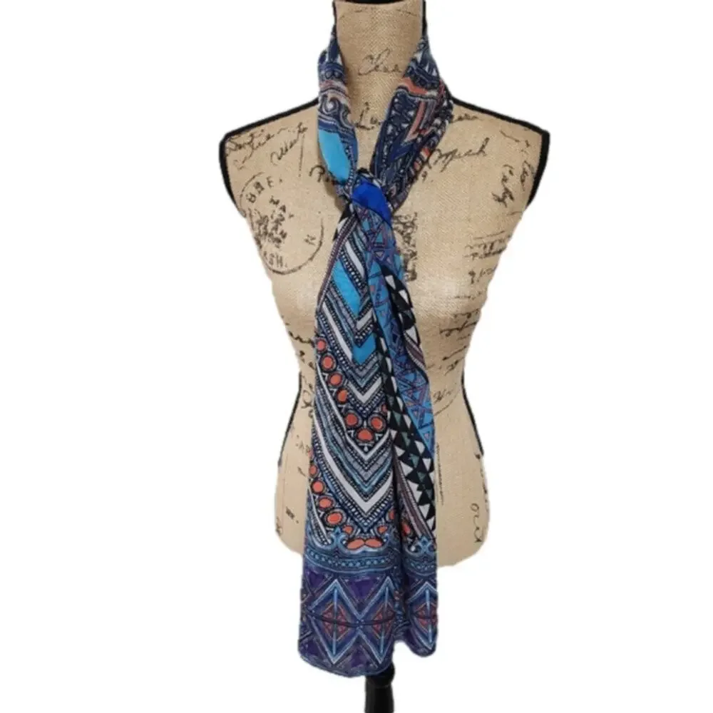 Chico's blue purple and teal tones contemporary rectangular scarf